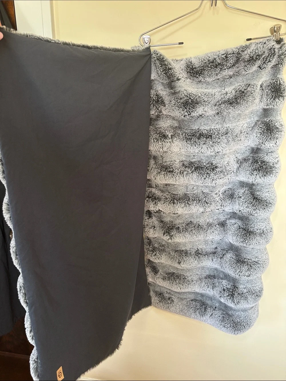 UGG Cozy Plush Faux Fur Pillowcase Set of 2 - Midnight Navy Blue Silky Soft Fur